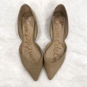 Nude Patent Pointed Toe Flats